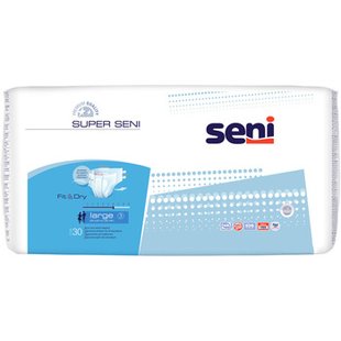 Підгузки д/дорослих SENI SUPER L (3) 100-150 4*30шт 55220 фото