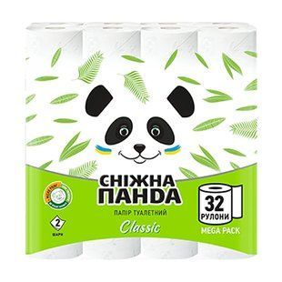 Туалетний папір СНІЖНА ПАНДА Класік 2шари 32шт 25919 фото