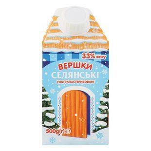 Вершки Селянські 33% 500мл 27225 фото