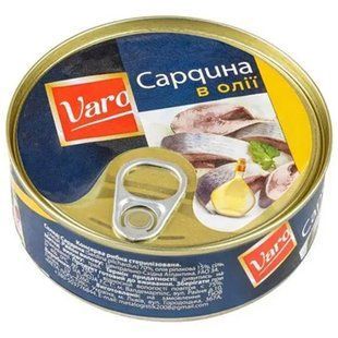 Консерва рибна Сардина в Олії з\б 240г ключ Varo 17105 фото