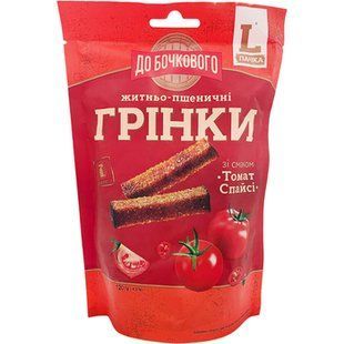 СУХАРИКИ-ГРІНКИ ПШЕНИЧНІ ТОМАТ СПАЙС 120г 15589 фото