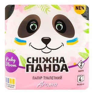 Туалетний папір СНІЖНА ПАНДА Арома Pinky 2шари 4шт 26859 фото