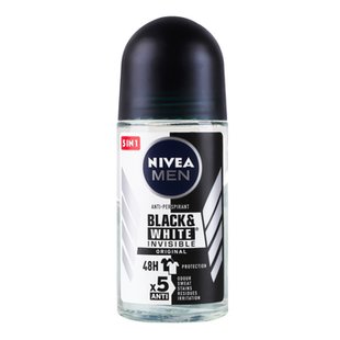 Дезодорант чол NIVEA ролик Чорн/Біл 50мл 97147 фото