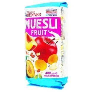 Мюслі Доктор Беннер 400г Фруктовий Мікс 22473 фото