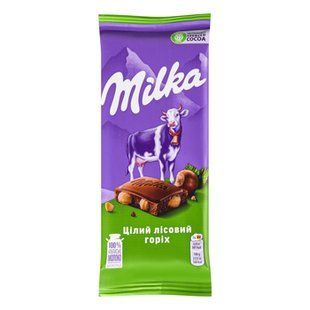 Шоколад Milka Цілий горіх 90г 40318 фото