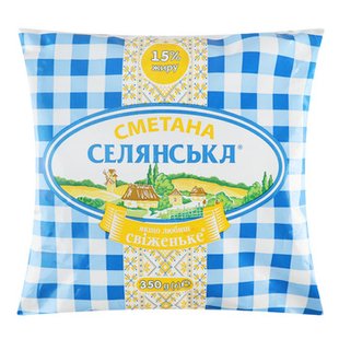 Смет Селянська 15% П\Е 20шт*350г 34240 фото