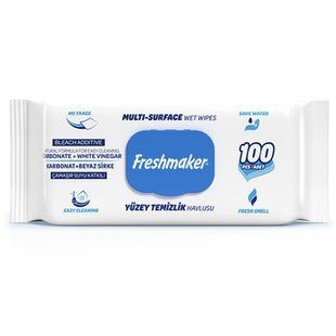 Серветкі вологі FRESHMAKER Blue 100шт 95701 фото