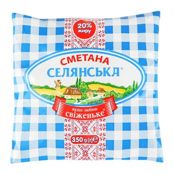 Смет Селянська 20% П\Е 20шт*350г 34241 фото