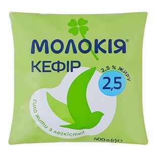 Кефір Молокія 2.5% Плівка 400г 23715 фото