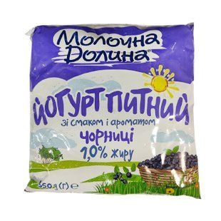 Йогурт МолочнаДолина Чорниця 1% п\е 350г 24490 фото