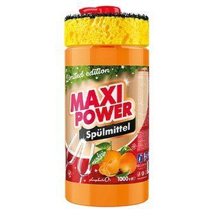 Миючий засіб MAXI POWER Мандарин+губка 1л 23222 фото