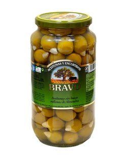 Оливки Bravo з мигдалем с/б 1000/520г 48365 фото