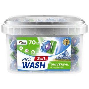 Капсули д/прання PRO WASH Альпійська Свіжість 70шт 13391 фото