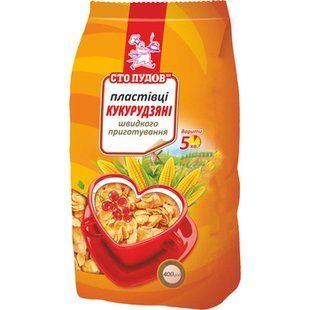 ПЛАСТІВЦІ СТО ПУДІВ КУКУРУДЗЯНІ 400гр 50414 фото