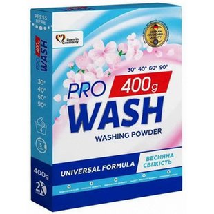 Порошок PRO WASH Весняна свіжість УНИВЕРС 400г 97722 фото