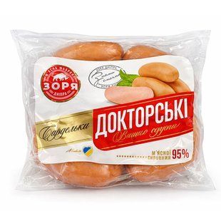Сардельки Зоря Докторські в/с н\о ~800г 48205 фото