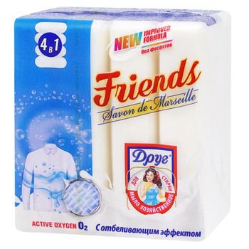 Мило господарське FRIENDS Відбілююче 12*4*135гр 43438 фото