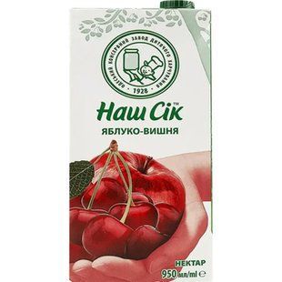 НАШ СІК 0.95л ЯБЛУЧНО-ВИШНЕВИЙ 23243 фото