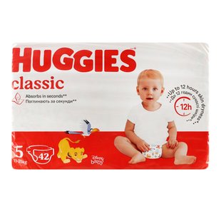 Підгузки HUGGIES Classic 5 Джамбо 42шт 97346 фото