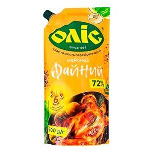 Майонез Оліс Файний 72% 500г 26923 фото