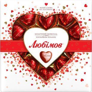 Цукерки Коробка Міленіум ЛЮБІМОВ МОЛОЧНИЙ 125г 50904 фото