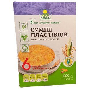 Пластівці Терра 6 Злаків 600г 29993 фото