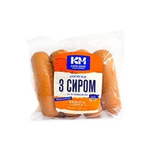 Сосиски КМК З Сиром в\с Газ ~1кг 24545 фото